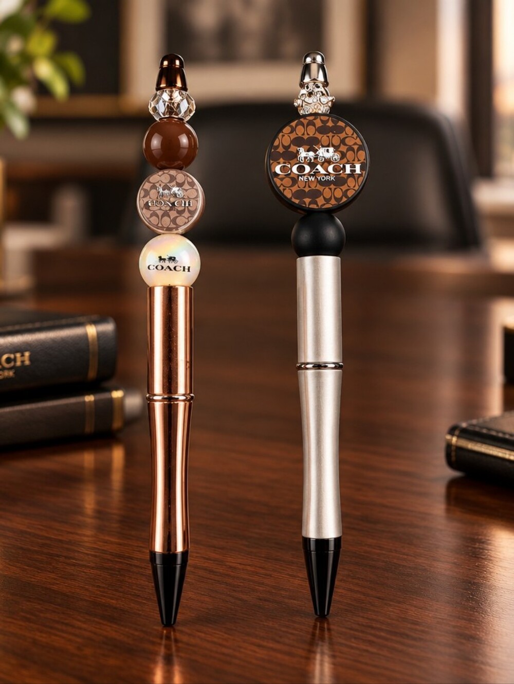 x2 Handcrafted Beaded Pens Design